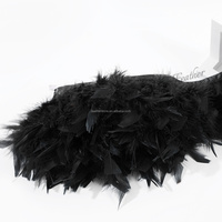 Tissu en dentelle avec garniture en plumes de marabout duveteuses Chandelle Turkey pour la décoration de chaussures et de sacs