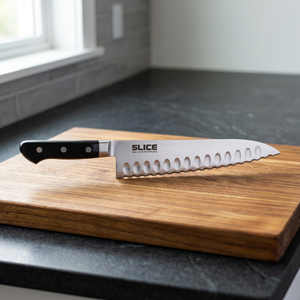 Cuchillo para carne profesional con hoja serrada, acero inoxidable, ambidiestro, estilo vintage, mango de madera, acabado pulido, hecho en China, 24 cm - Product Image 2