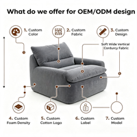 Canapé sectionnel en mousse à mémoire de forme certifiée non toxique, emballé sous vide, compressé, convertible, fauteuil lounge individuel