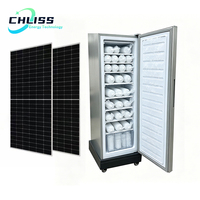 Machine à glaçons solaire hors réseau commerciale 198L, congélateur vertical 11 couches, compresseur DC 24V, congélation rapide