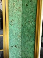 Panneau mural en placage de bois de bambou Hebe Green, style Zen, design biophilique, écologique, pour un bureau vert