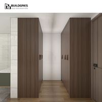 Armoire autoportante moderne Buildgres noire avec portes coulissantes, construction en bois durable, design élégant pour le rangement de la chambre