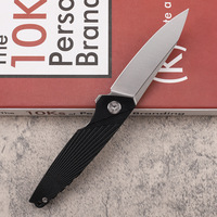 Couteau pliant haute dureté 14C28N, manche en Micarta lin, roulement à billes, couteau portable pour le camping, la pêche, l'EDC, couteau de poche