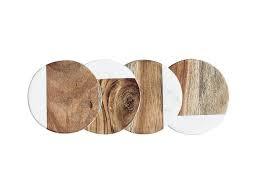 Multi Functional Wholesale Natural Sturdy Desktop Wood and <b>marble</b> Mat Bamboo Coasters with Holder from india - Product Image 6