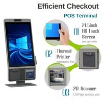 Kiosques de paiement, appareil en libre-service tout-en-un, écran tactile HD 21,5 pouces, imprimante de reçus intégrée, terminal de point de vente pour la restauration et le commerce de détail