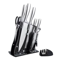 Manche creux en acier inoxydable de haute qualité 3cr13 ensemble de couteaux de cuisine couteaux de chef avec bloc