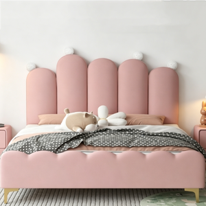 Lit <span class=keywords><strong>pour</strong></span> enfants sur mesure haut de gamme Chine Chicheng <span class=keywords><strong>pour</strong></span> garçons et filles, lit canapé, tailles spéciales, cadre en bois de pin, cuir confortable - Product Image 1