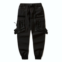 Pantalon de survêtement fonctionnel coupe slim, taille mi-haute, coupe droite, coupe-vent, style urbain, pour homme, tendance, pour le printemps et l'automne