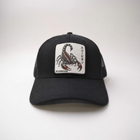 Casquette Snapback Premium Personnalisée à 5 ou 6 Panneaux avec Logo Brodé, Motif Animal Araignée Scorpion, Grise, Casquette de Baseball en Maille pour Hommes