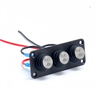 Panneau d'interrupteurs à bascule 20A 12V ON-OFF SPST ABS+Acier inoxydable pour voitures, camions, bateaux