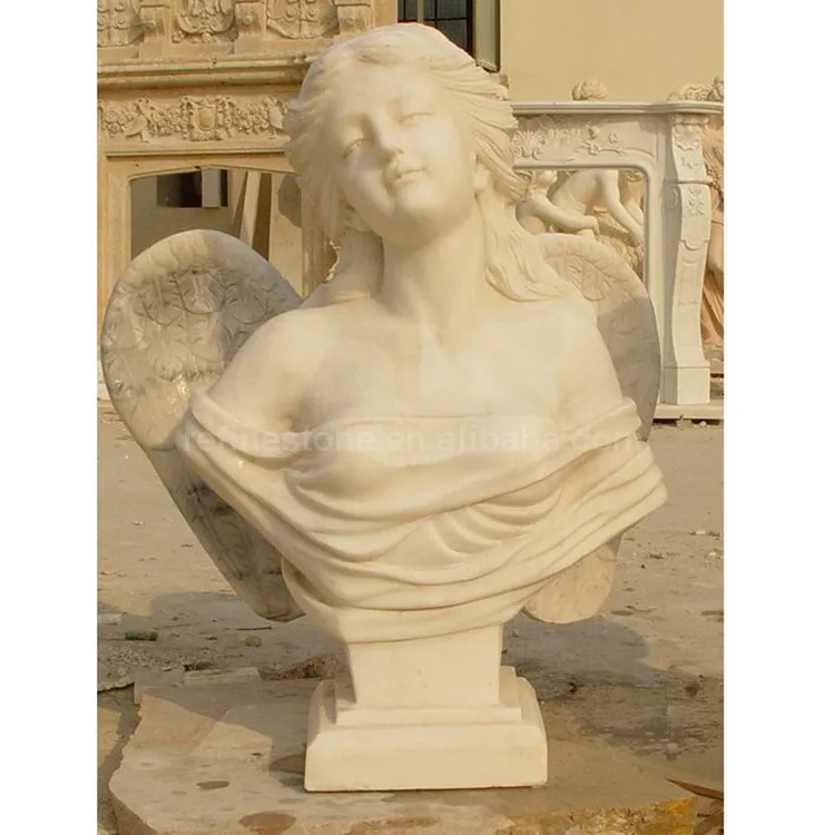 Branco mármore mulher busto escultura pedra moça estátua preço