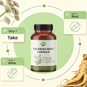 Capsules de racine de valériane OEM/ODM très vendues, sans risque d'addiction, sans mélatonine, favorisent le calme, la relaxation et le sommeil - Product Image 6