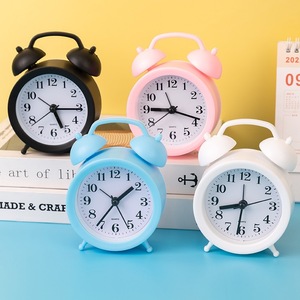 <b>Round</b> Colored Alarm Clock <b>Battery</b> Powered Single Sided For Back To School Student Use - Product Image 2