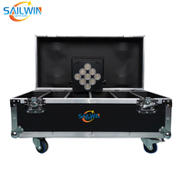 Projecteur LED plat sans fil 9x18W 6-en-1 RGBAW UV DMX512 6000K sur batterie avec flight case de chargement pour DJ, Uplighting, Mariages et Événements