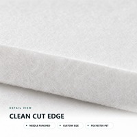 Feutre non tissé aiguilleté haute densité sur mesure en polyester PET, rouleau de tissu non tissé blanc/gris