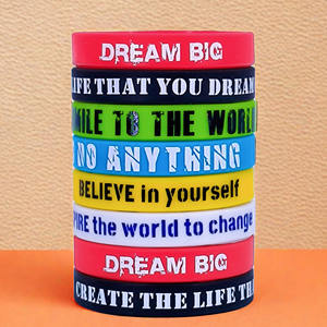 DREAM BIG Pulseras de silicona, paquete de 6 pulseras motivacionales para hombres y mujeres, joyería decorativa impermeable - Product Image 3