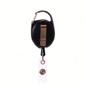 Wholesale Retractable Carabiner Badge Reel Ellipse <b>ID</b> Card Badge <b>Holder</b> Keychain - Product Image 6