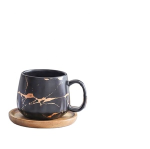 Wholesale Private Label 400ML 500ml Gold Printing Marble Texture Style Lovers <b>Cup</b> <b>Ceramic</b> Coffee Mugs for Gift - Product Image 5