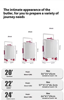 Valise Coque PC 20/24/26 Pouces en Gros avec Cadre en Aluminium, Bagage de Voyage, Valise Trolley Large, Serrure TSA, Cabine avec Poignée en Cuir