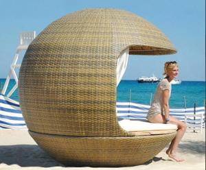 Venta caliente de mimbre playa jardín <span class=keywords><strong>piscina</strong></span> chaise sol cama de muebles al aire libre sofá-cama - Product Image 1