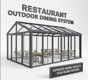 Serre professionnelle en aluminium avec protection <span class=keywords><strong>UV</strong></span>, verrière pour jardin intérieur toute saison, <span class=keywords><strong>solarium</strong></span> pour plantes exotiques - Product Image 3
