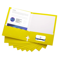 Carpetas de Papel Ecológicas Personalizadas con 2 Bolsillos, Impresión CMYK, con Logotipo, Carpetas Escolares para Documentos