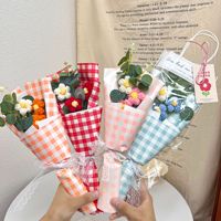 Buket rajut bunga Puff Set bunga kecil anyaman tangan Souvenir Mall hadiah acara musim wisuda hadiah Hari Guru