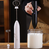Fouet Électrique à 3 Vitesses, Rechargeable USB Type-C, Facile à Utiliser pour Préparer de la Mousse de Lait Crémeuse, Tête en Acier Inoxydable 304 avec 3 Vitesses