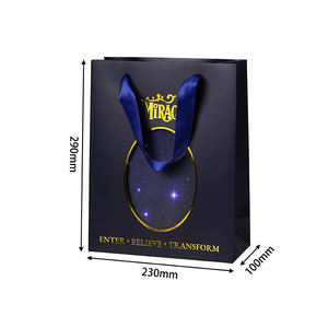 Özel Tasarım Çevre Dostu Geri Dönüşümlü Malzemelerden Yapılmış Parlak Giysi Katlanabilir Kağıt Çanta Kozmetik Lüks Hediye Alışveriş Kağıt Çantaları - Product Image 6