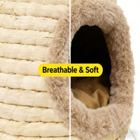 Nichoir en osier fait main durable pour animaux de compagnie Pet Duke - Pour chats et chiens - Utilisation en intérieur - Écologique et recyclable