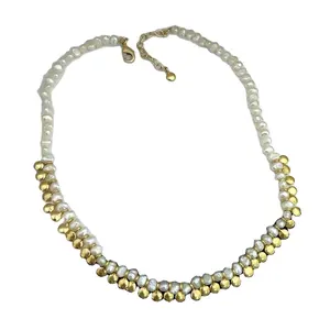 Diseño de Cuentas pequeñas chapadas en oro hechas a mano de alta calidad en collar de cuentas de perlas para mujeres y niñas Premium SKU6829 - Product Image 1