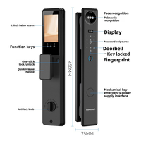 Serrure intelligente WiFi Vertexis Tuya avec caméra, reconnaissance d'empreintes digitales et faciale, contrôle par application cloud pour portes en bois/acier/aluminium