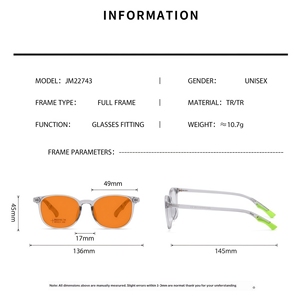 Gafas OEM TR90 con Marco Cuadrado, Lentes Naranja con Bloqueo de Luz Azul, Ligeras, de Alta Calidad, Unisex, Venta al Por Mayor - Product Image 3