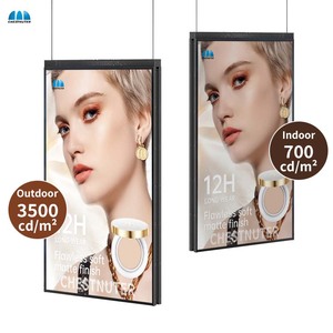 Đối mặt với cửa sổ hiển thị 43/49/55/65inch Độ sáng cao hai mặt treo màn hình quảng cáo menu <span class=keywords><strong>LCD</strong></span> kỹ thuật số biển - Product Image 1