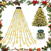 Étoile lumineuse pour sommet de sapin de Noël, 200 LED, prise USB, télécommande, changement de couleur, blanc chaud, pour décoration de sapin de Noël