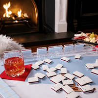 Tuiles de Mahjong Américaines Apres Mahj, Ensemble de Tuiles de Mahjong Personnalisées sur le Thème du Ski, Tuiles de Mahjong de Luxe pour Soirée de Jeu