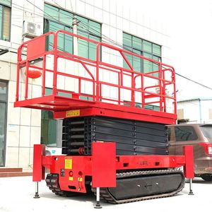 Plataforma elevadora de tijera sobre orugas eléctrica hidráulica alimentada por batería de 6m 8m para trabajo aéreo - Product Image 2