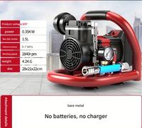 Compresseur d'air portable silencieux sans huile, pompe à air sans fil alimentée par batterie au lithium pour le travail du bois, la cloueuse et l'usage domestique DIY