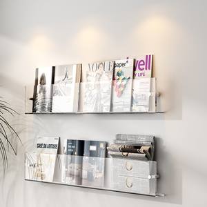 קיר רכוב אקריליק תצוגת מגזין מחזיק עבור בית - Product Image 4