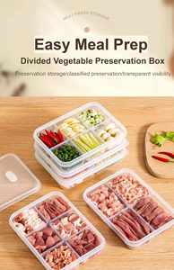 Contenedor de Almacenamiento de Alimentos de Plástico Transparente, Moderno, Ecológico, de Gran Capacidad, con Compartimentos y Tapa, Modelo BD971 - Product Image 3