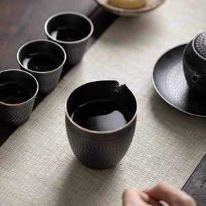 Handmade Ceramic Fair Cup Black Gilded Silver Round Shape For Kung Fu <b>Tea</b> <b>Set</b> Dehua County Origin Without Lid - Product Image 5