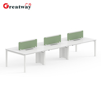 Poste de travail modulaire Greatway avec cloison pour bureaux de 2, 4, 6 ou 8 places avec prises électriques – Vente en gros directe usine