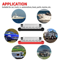 Barre omnibus électrique 7 voies 150A, borniers de batterie, boîtier de barres en cuivre M6 1/4" 7 bornes, bloc de distribution d'alimentation, barre omnibus CE RoHS OEM