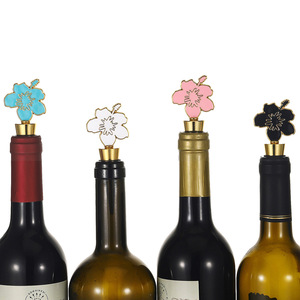 Petal Shaped Wine <b>Stopper</b> Metal Sealing Bottle <b>Stopper</b> Blue Pink White Black Simple Style - Product Image 4