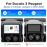 Radio Mobil Junsun 9" 1280*720 Wireless Carplay untuk Fiat Ducato 3 Peugeot Boxer 2 Jumper 2 2011-2022, GPS Navi Multimedia Player