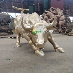 Espejo de Metal moderno, escultura de <span class=keywords><strong>toro</strong></span> de calle de pared de acero inoxidable, estatua de jardín de acero grande, escultura de <span class=keywords><strong>toro</strong></span> de acero inoxidable - Product Image 5