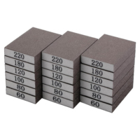 Bloc de ponçage en éponge carrée multi-usages 100x70x25mm, grain 80, pour le polissage du bois et du métal, compatible OEM