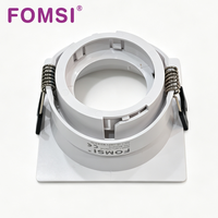 Support de Downlight Carré LED FOMSI Blanc Noir à Angle Réglable pour Ampoules LED MR16, Boîtier de Lampe LED, Cadre de Spot LED GU10 MR16