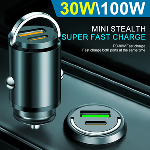 <span class=keywords><strong>Mini</strong></span> <span class=keywords><strong>chargeur</strong></span> de voiture 100W PD Type C Charge rapide pour iPhone 17 QC 3.0 <span class=keywords><strong>Mini</strong></span> USB C <span class=keywords><strong>Chargeur</strong></span> de téléphone portable de voiture pour Samsung Xiaomi Huawei - Product Image 2