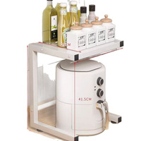 Estante organizador de cocina para ollas arroceras, freidoras de aire, cafeteras y utensilios de cocina, con niveles extensibles en altura